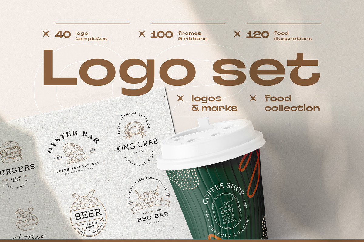 Food Logo Kit, a Branding & Logo Template by iStar Design (Photo 1 of 23)