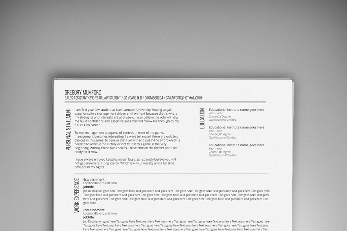 Average Joe, a Resume Template by Valeur Design