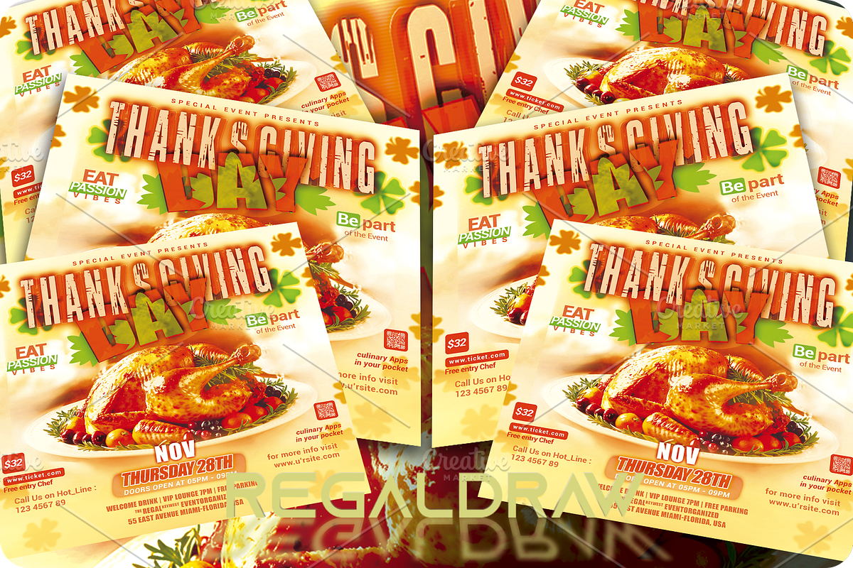 Thanksgiving Day Event Flyer, a Flyer Template by regalDRAW (Photo 6 of 6)