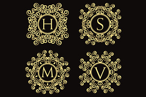 Set of vintage vector monograms