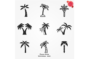vector black palm icon