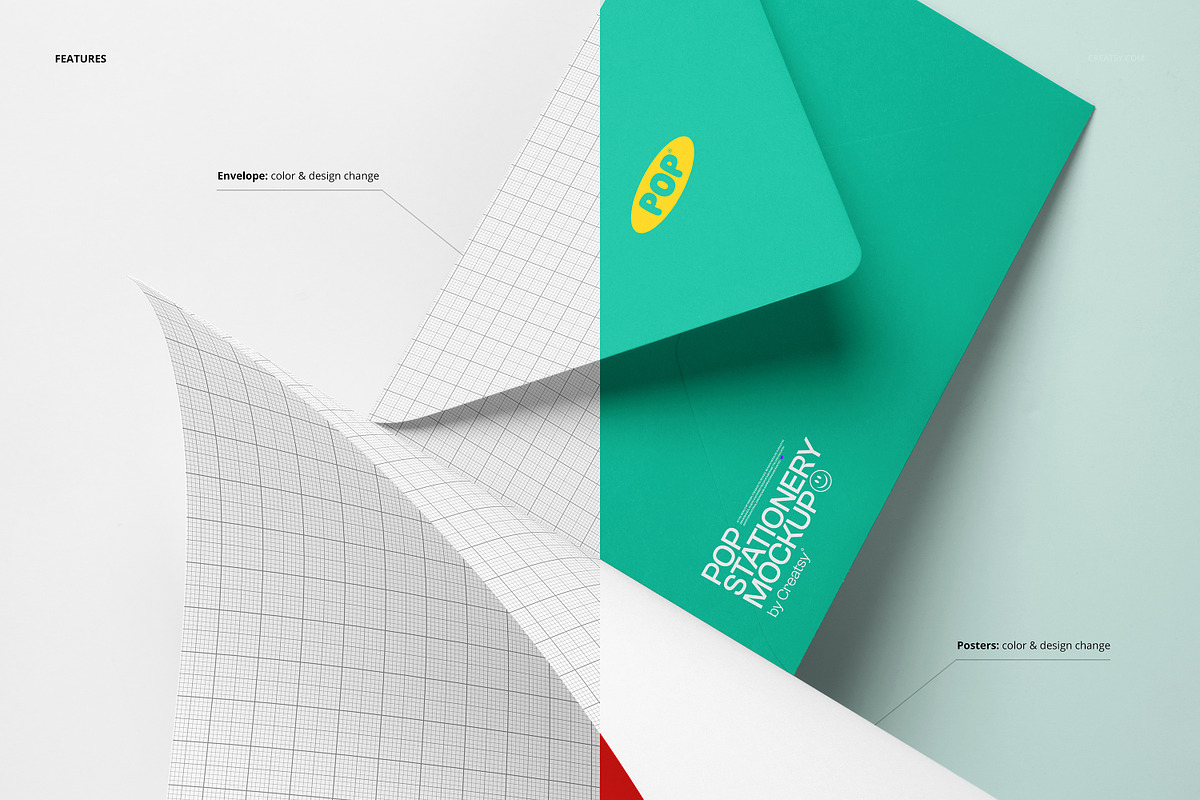 Two Posters and Envelope Mockup, a Product Mockup by creatsy5 (Photo 3 of 5)