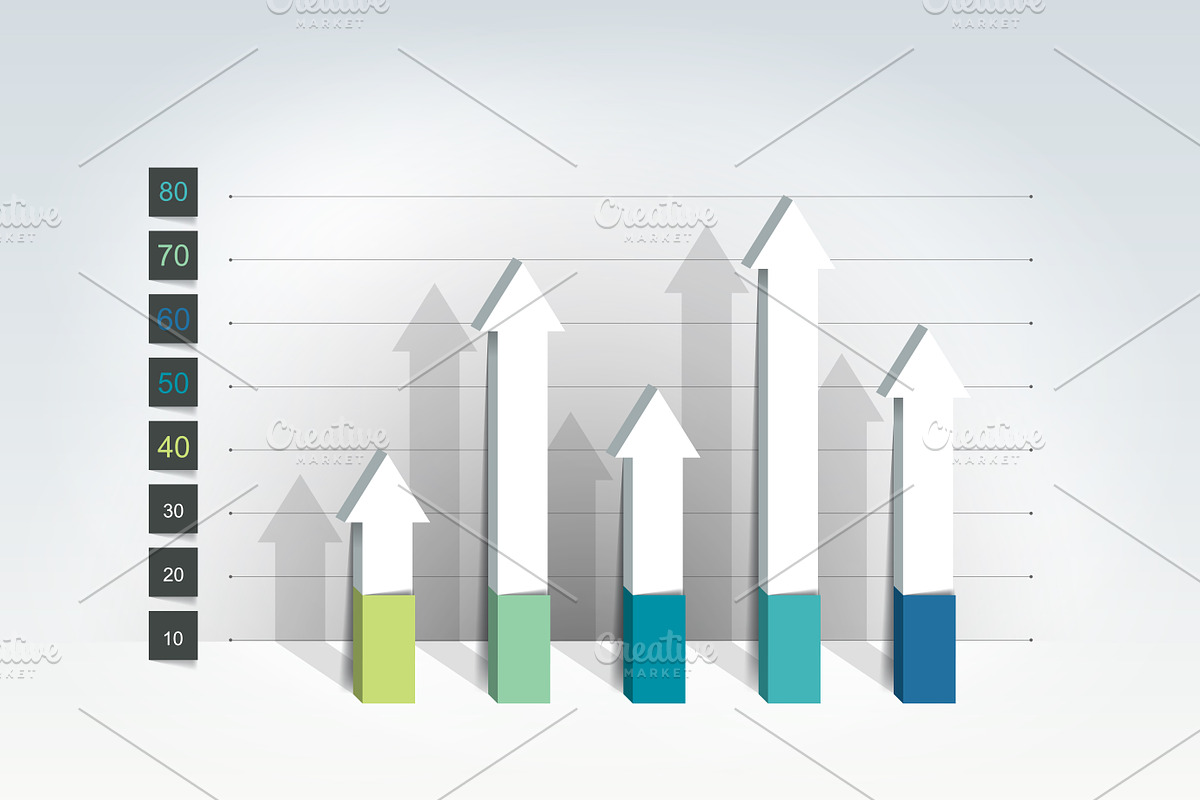 Chart, graph, 3D style. Infographics, an Object Illustration by ...