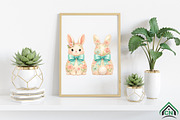 Watercolor Floral Easter Bunny PNG, an Illustration by Craft Nest (Thumbnail 3 of 4)