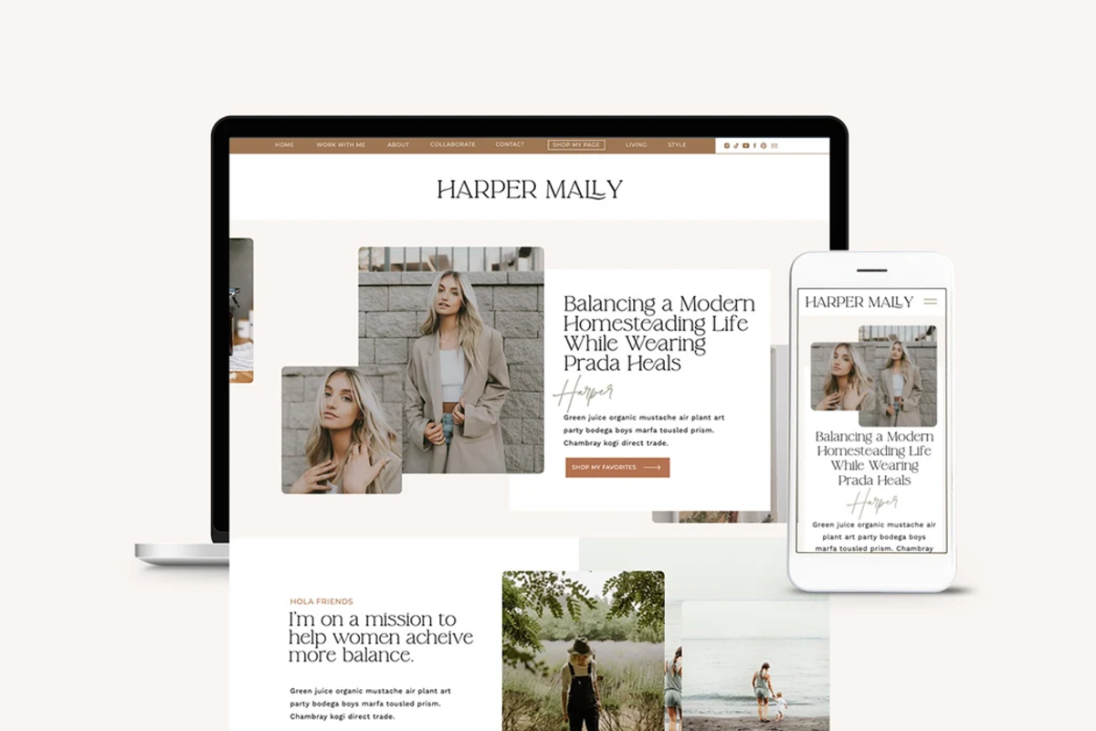 Influencer Showit Website Template, a Websites & App Template by Sugar Studios (Photo 1 of 6)