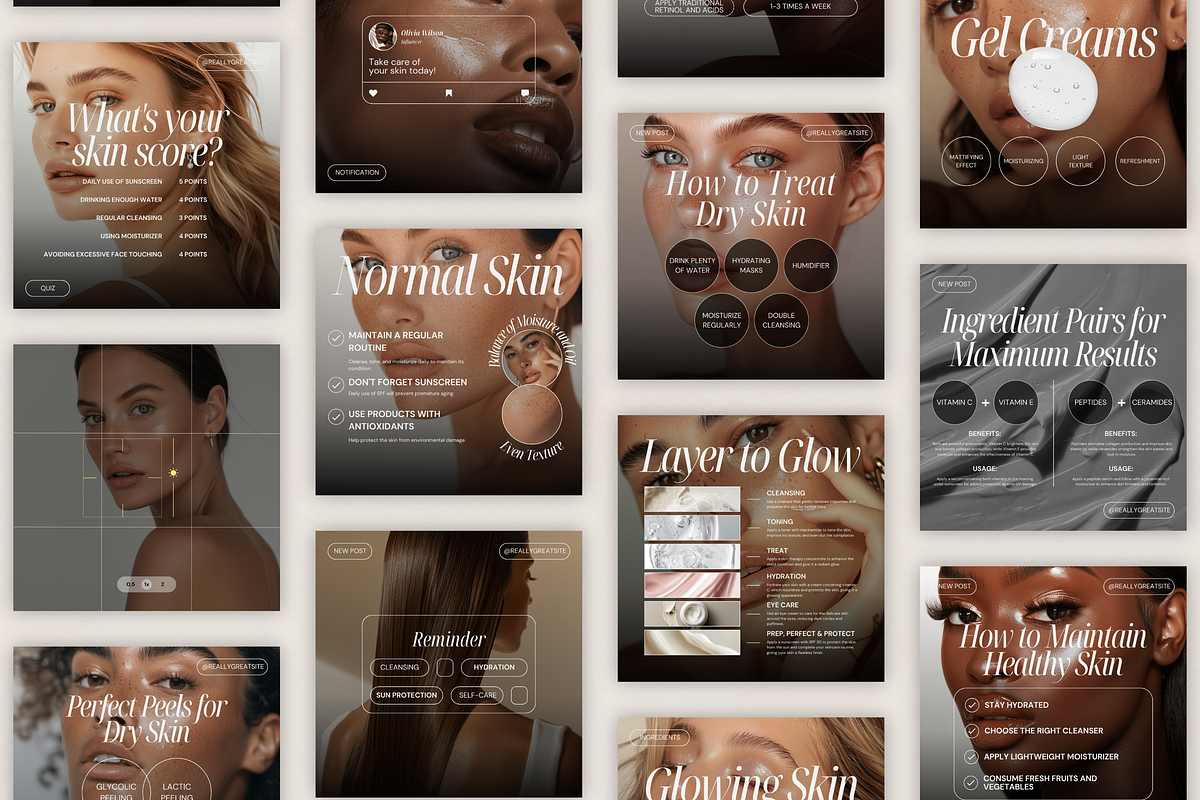Skin Coach Instagram Templates, a Social Media Template by Xenié Creative (Photo 7 of 8)