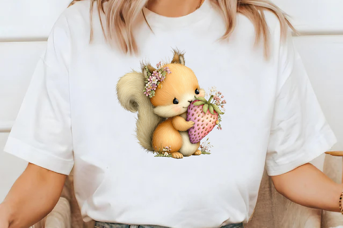 Whimsical Strawberry Squirrel, a Seasonal Illustration by Designworld (Photo 7 of 10)