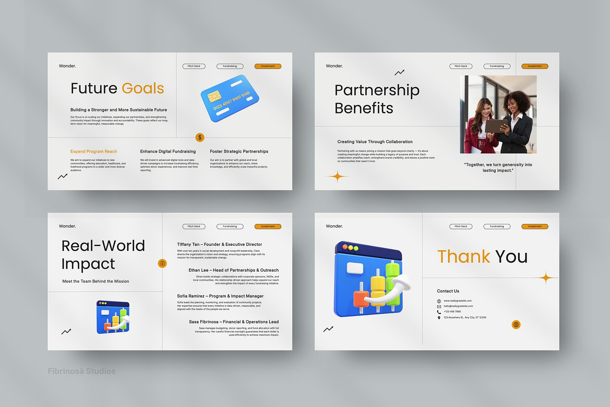3D Animated Fundraising Pitch Deck, a Presentation Template by FIBRINOSÄ (Photo 4 of 6)