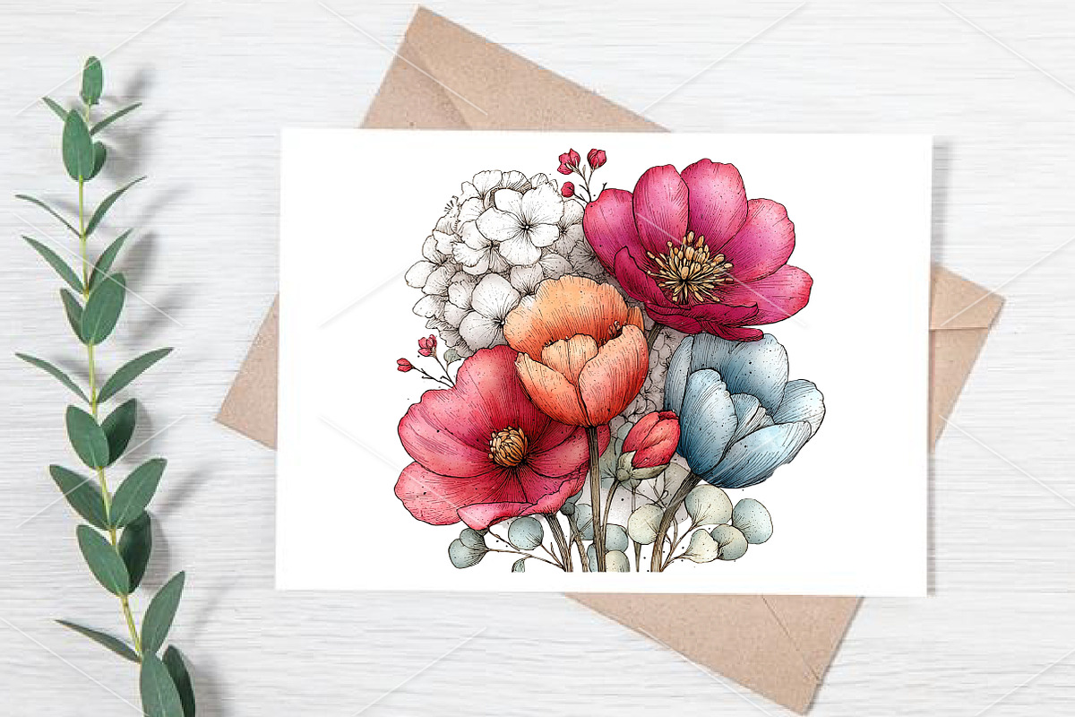 Whimsical Spring Flowers Clipart, an Illustration by Canvas Craft (Photo 5 of 7)