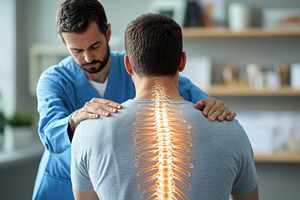Chiropractor examining patient's spi, a Health & Medical Photo by Pixeness Studio