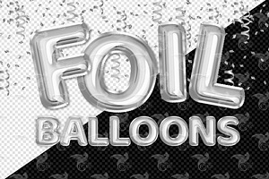 Silver Foil Balloon Alphabet Clipart