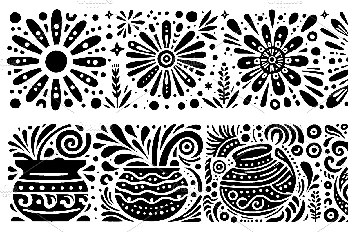 Vintage Flowers Folk Art, a Decorative Illustration by devastd (Photo 16 of 28)
