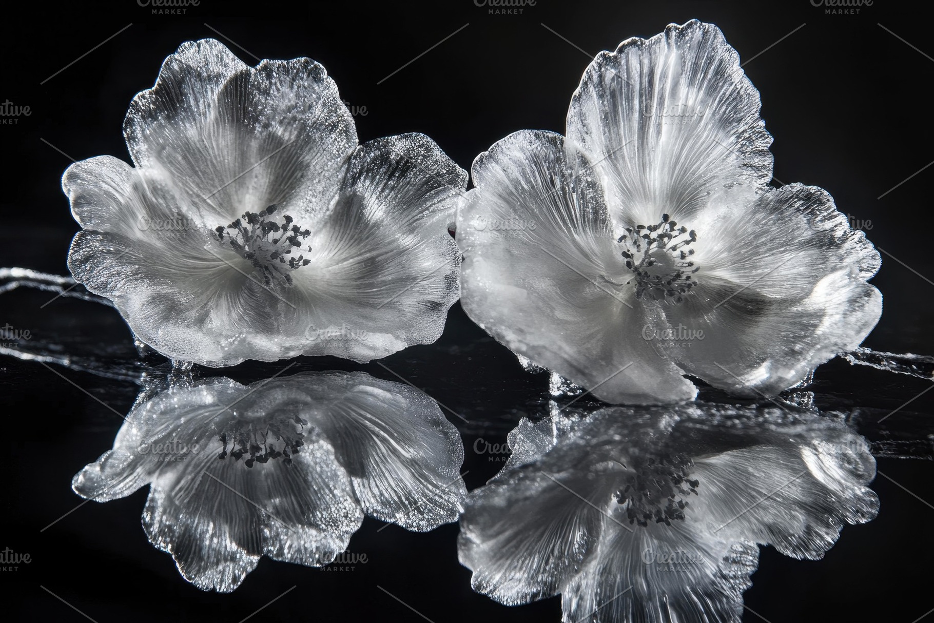 Delicate white flowers with intricat, a Photo by Tanuart