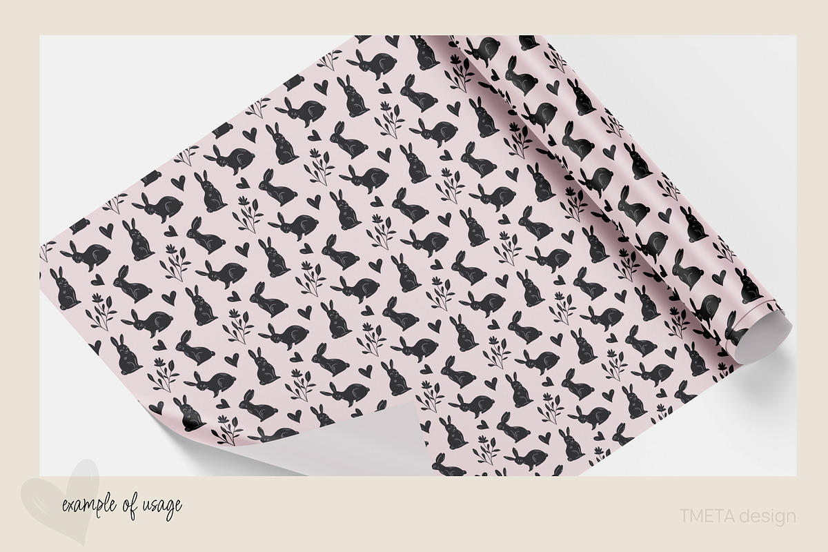Spring Bunny & Floral Clipart Set, an Animal Illustration by Tmeta Design (Photo 10 of 11)