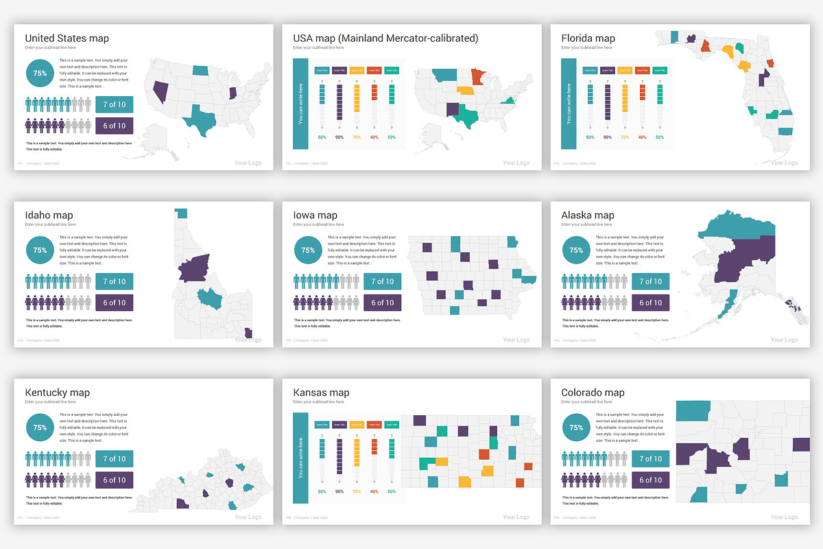 Maps PowerPoint infographics, a Presentation Template by SlideOne (Photo 26 of 31)