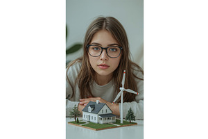 Woman with glasses looking at a, an Illustration by tilialucida