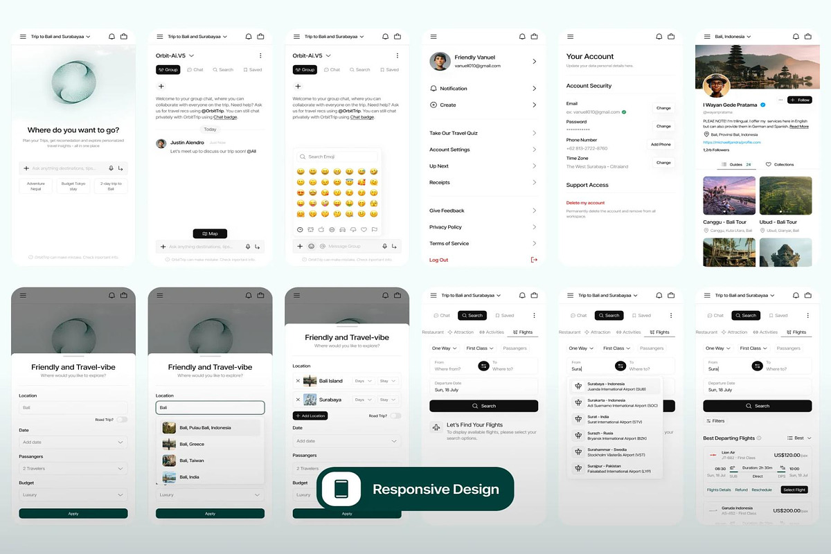 AI for Trip Planner Web App UI Kit, an UI Kit Template by Creative Perspective (Photo 4 of 7)