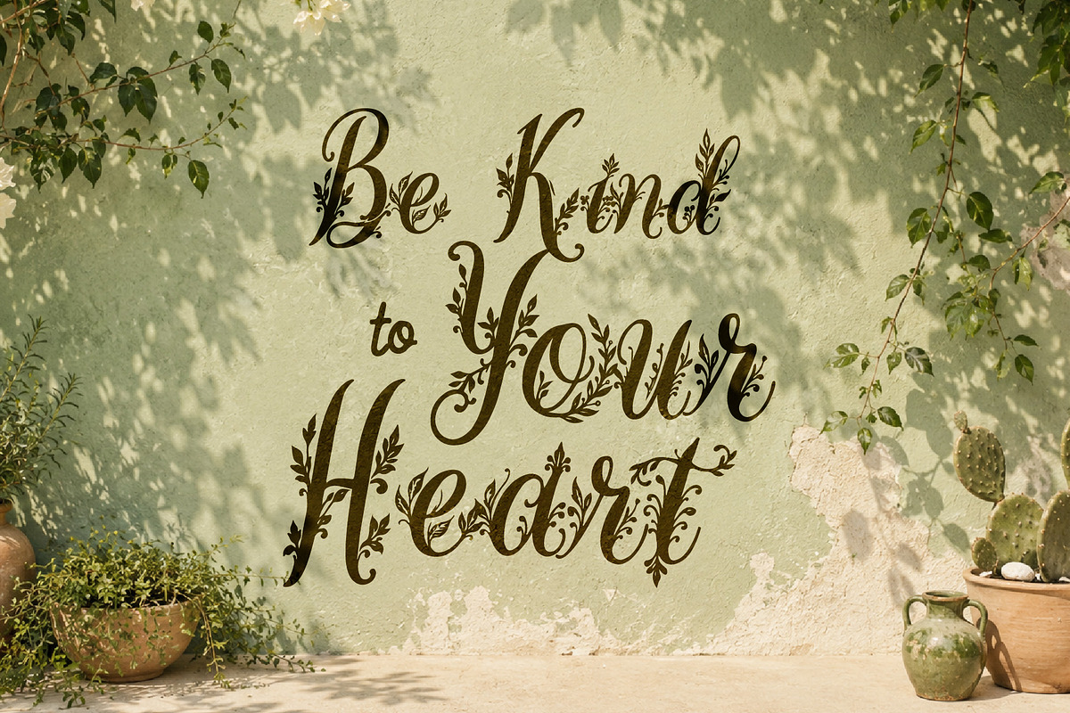 WynsteraQalis Decorative Floral font, a Script Font by HypeWorksCo (Photo 6 of 24)