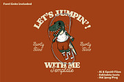 retro t-rex mascot jumping rope, a Branding & Logo Template by Judsart (Thumbnail 1 of 3)