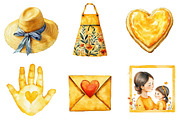 Sunny Yellow Mother's Day Clipart, an Illustration by SinaCreation (Thumbnail 2 of 5)