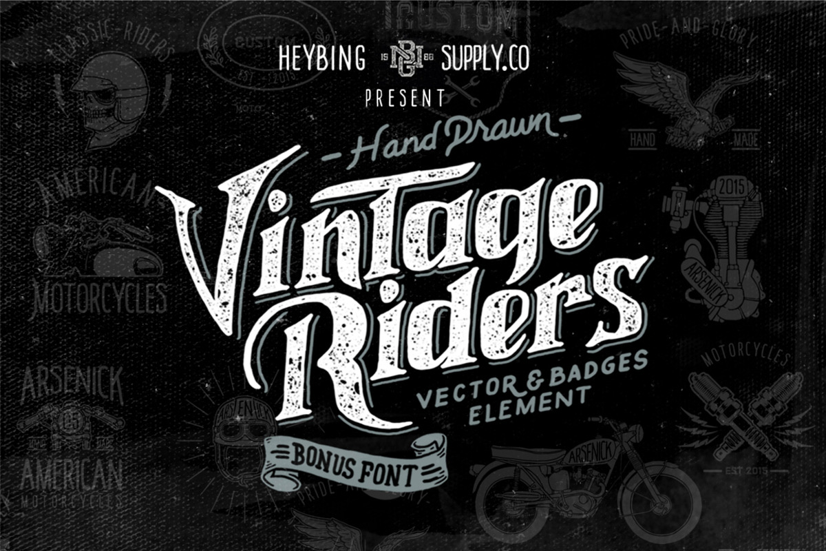 Sale Hand Drawn Vintage Riders+Bonus, a Graphic by Heybing Supply Co. (Photo 4 of 5)