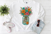 Mason Jar Floral Bouquet PNG, an Illustration by Craft Nest (Thumbnail 6 of 6)