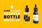 Dark & Clear Dropper Bottle Mock-Up, a Packaging Mockup by Noires (Thumbnail 1 of 5)