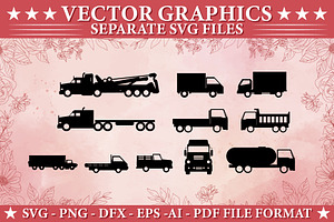 Camion black silhouette SVG vector