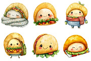 Kawaii Taco Clipart Bundle, an Illustration by Pixels.Craft (Thumbnail 5 of 7)