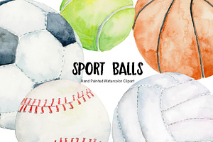 Watercolor Sport Balls