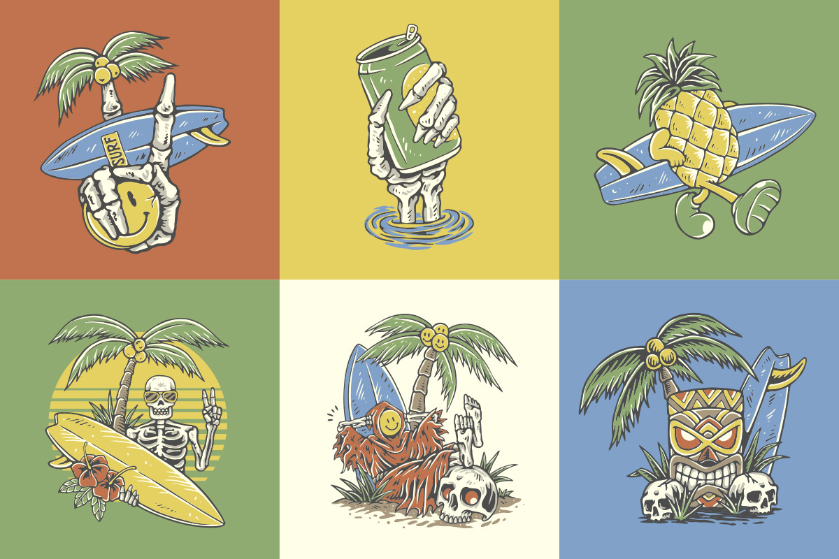 Summer Vibes Volume 01, a Seasonal Illustration by IronbirdCreative (Photo 5 of 7)