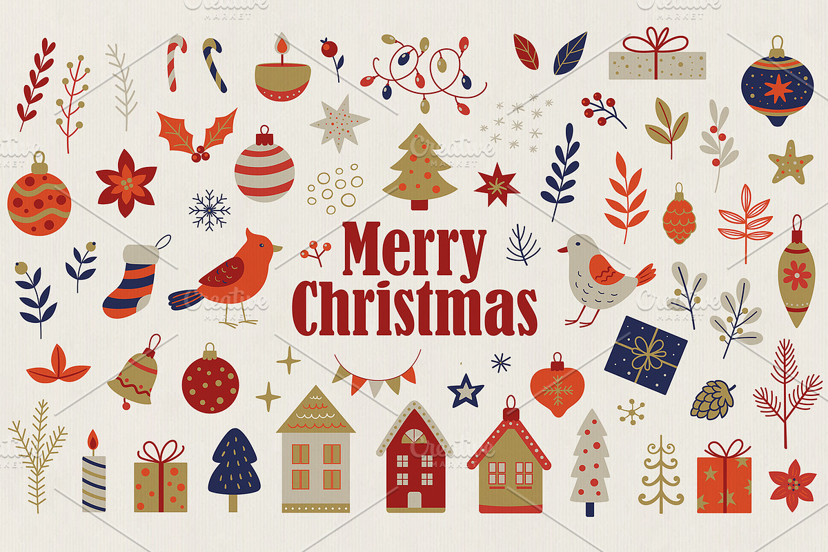 Christmas and New Year Design Kit, a Seasonal Illustration by Artspace (Photo 1 of 6)