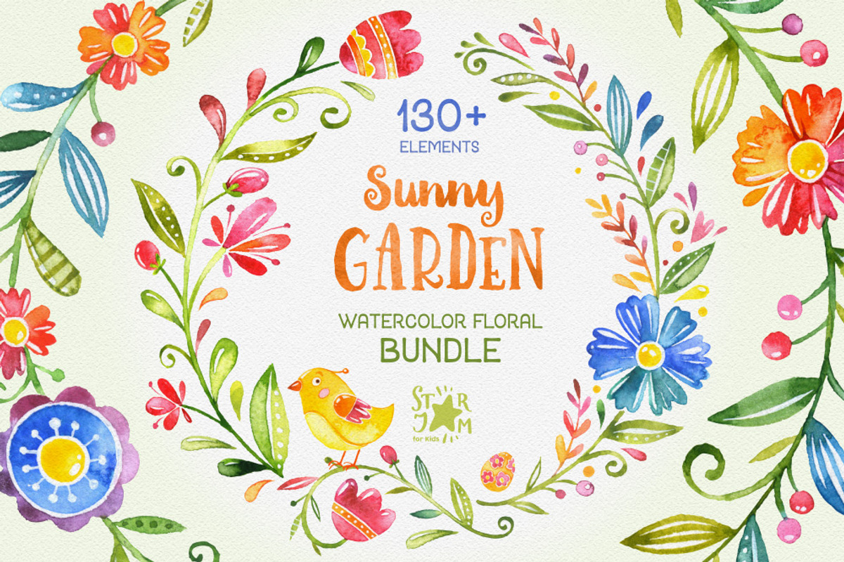 -25% Sunny Garden. Floral Bundle, a Decorative Illustration by StarJam (Photo 1 of 11)