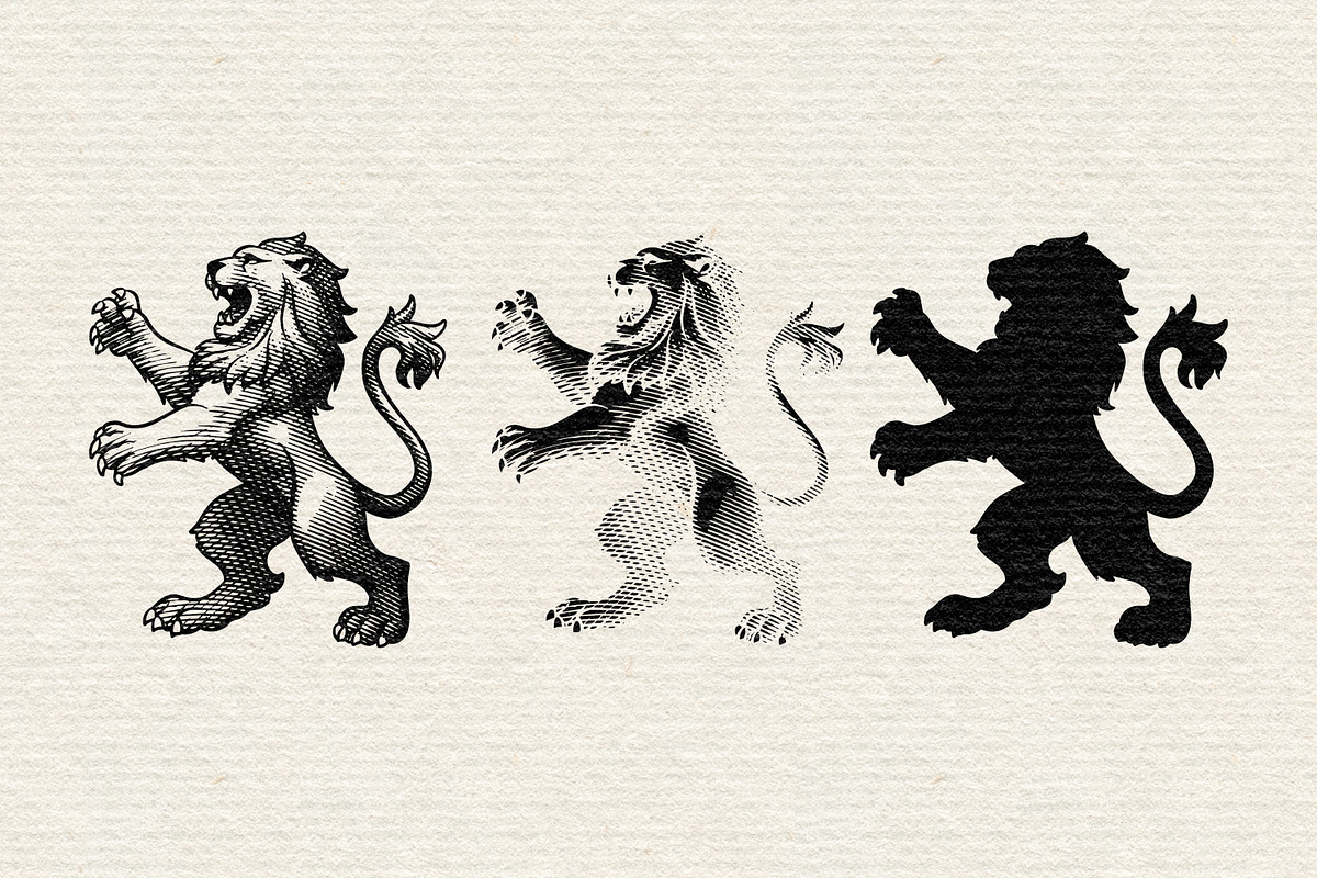 Luxury Heraldry Lion Engraving, an Animal Illustration by Kaizla03 (Photo 2 of 5)