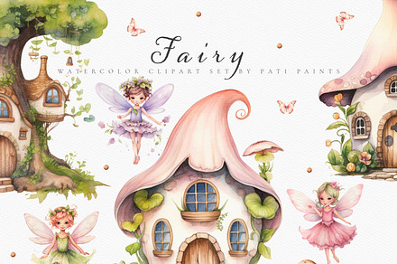 Fairy Watercolor Cute Collection, a Decorative Illustration by Pati Paints