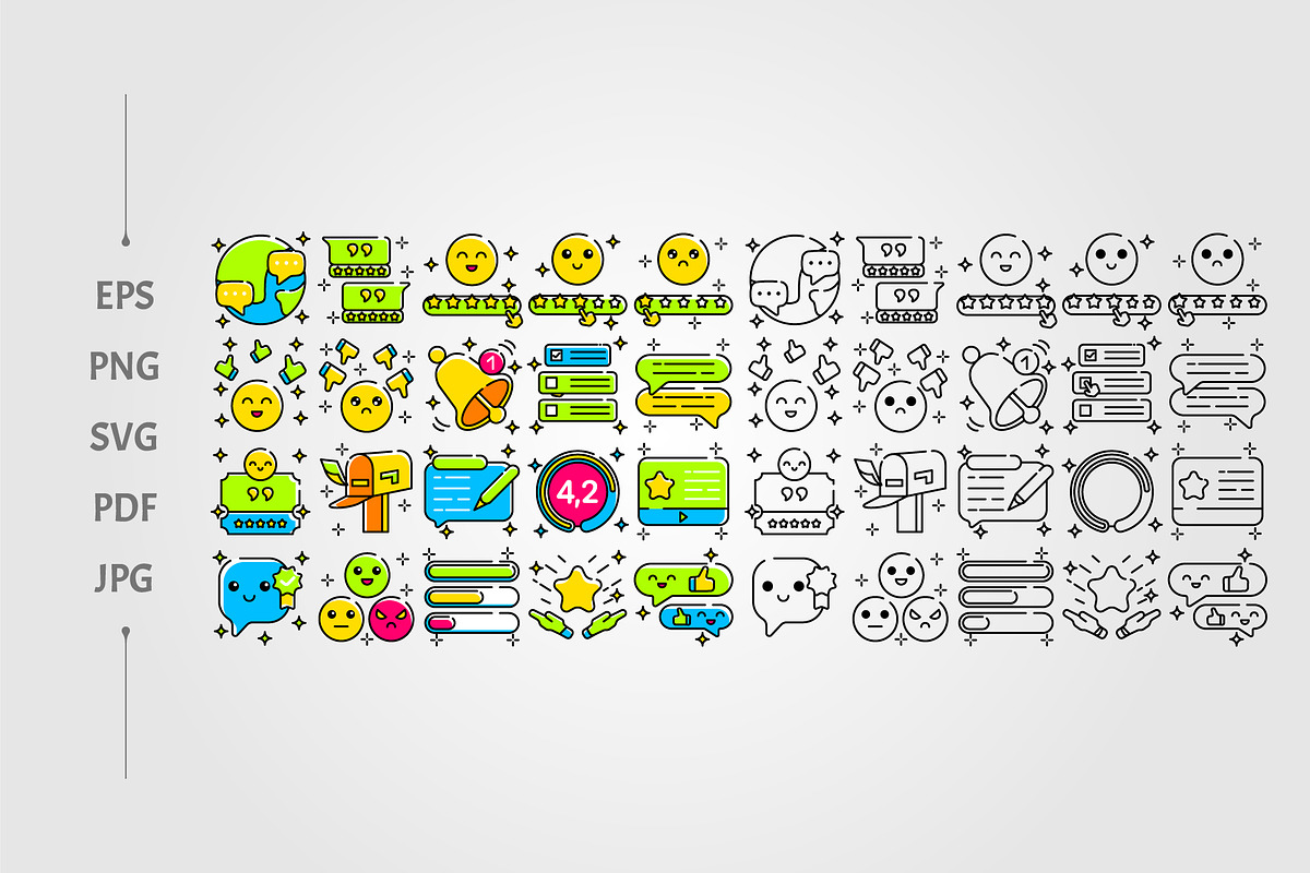 set of Customer review, an Emoji Icon by lawoel