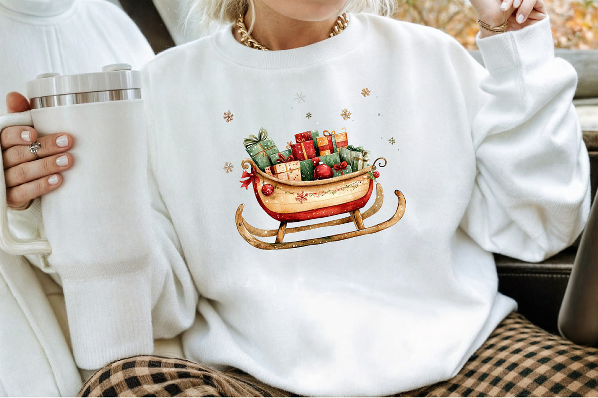 Cute Christmas Watercolor Clipart, an Illustration by Sublimation Artist (Photo 4 of 6)