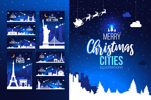 Christmas cities holiday backgrounds