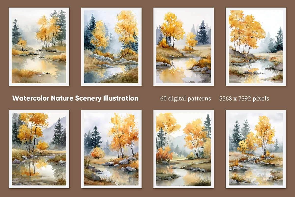 Watercolor Nature Illustration, a Decorative Illustration by Housui Patterns (Photo 5 of 9)