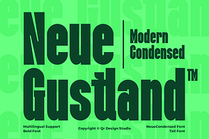 Neue Gustland Modern Condensed Font, a Sans Serif Font by QR Design Studio