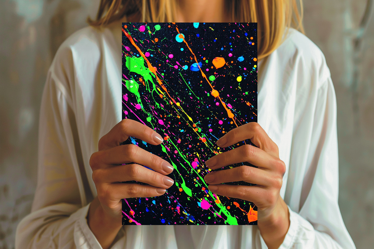 Colorful Neon Paint Splashes Art Pap, a Pattern Graphic by Libby Wishes (Photo 3 of 5)