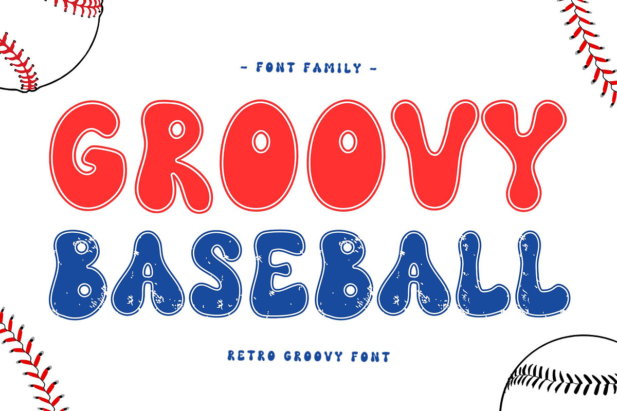 Groovy Baseball is a Groovy font, a Handwritten Font by Brown Cupple (Photo 1 of 10)