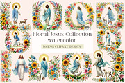 Floral Jesus Collection Clipart, an Illustration by DreamArtGraphic (Thumbnail 1 of 4)