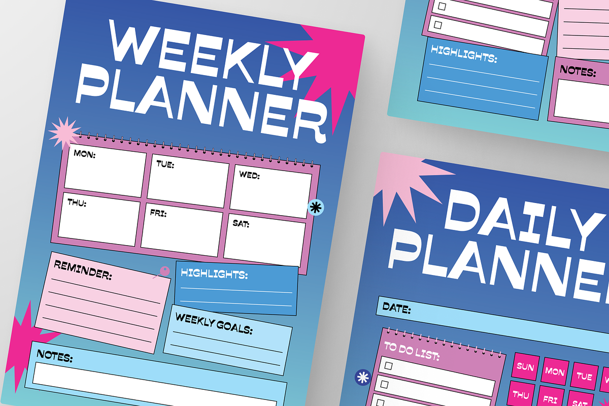 Gradient Daily and Weekly Planner, a Flyer Template by Annora Studio (Photo 6 of 6)