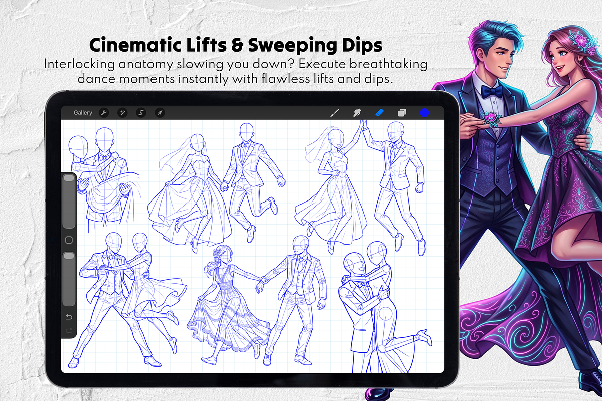 200 Wedding Couple Procreate Stamps, a Brush Add-On by Selentaori Studio (Photo 6 of 12)