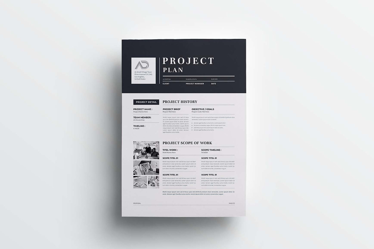 Project Plan | MS Word & Indesign, a Stationery Template by design_hut