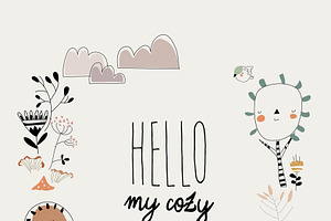 Happy Animals And Girl, a Seasonal Illustration by Maria Starus