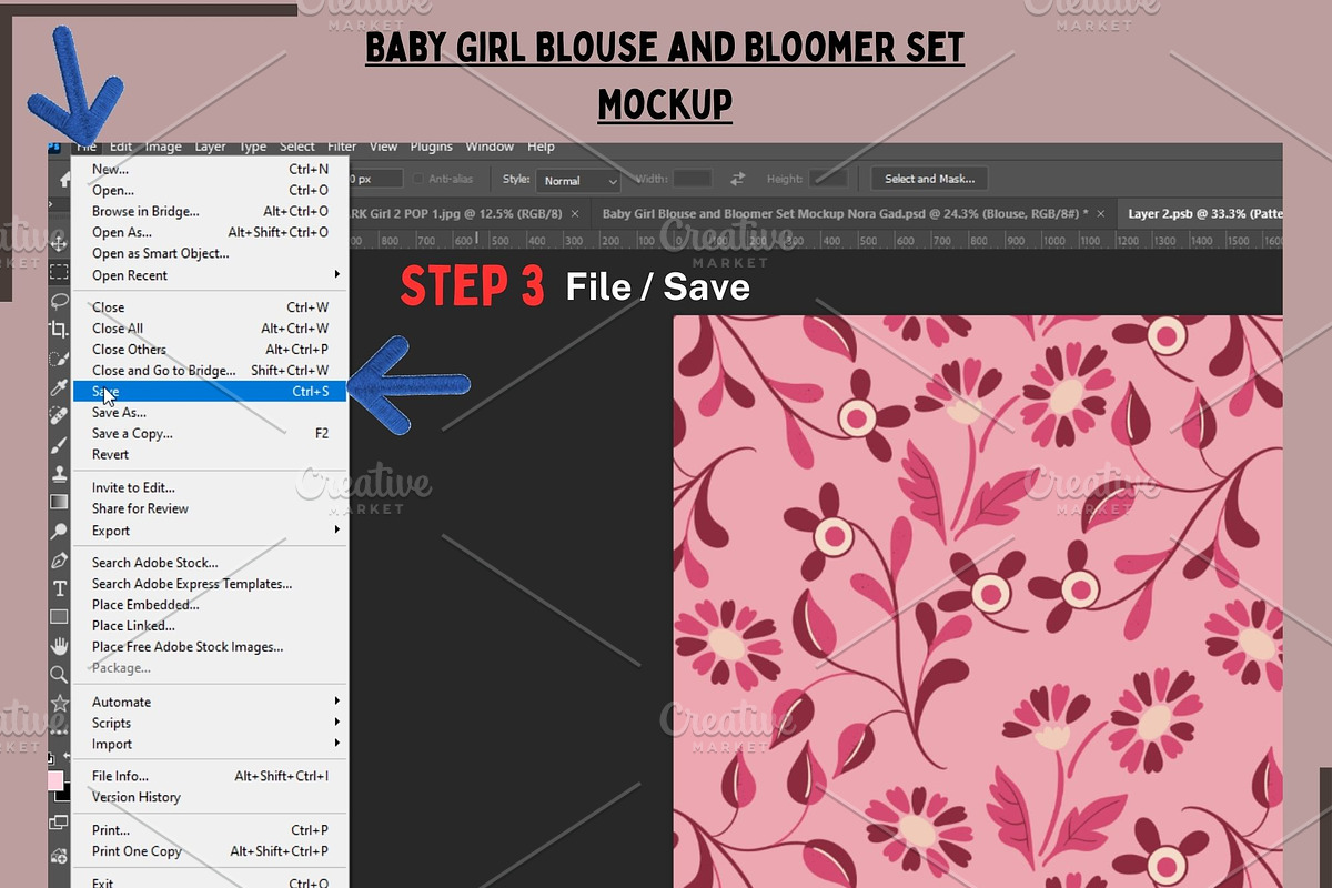 Baby Blouse and Bloomer Set Mockup, a Hoody Mockup by Nora Gad (Photo 4 of 21)