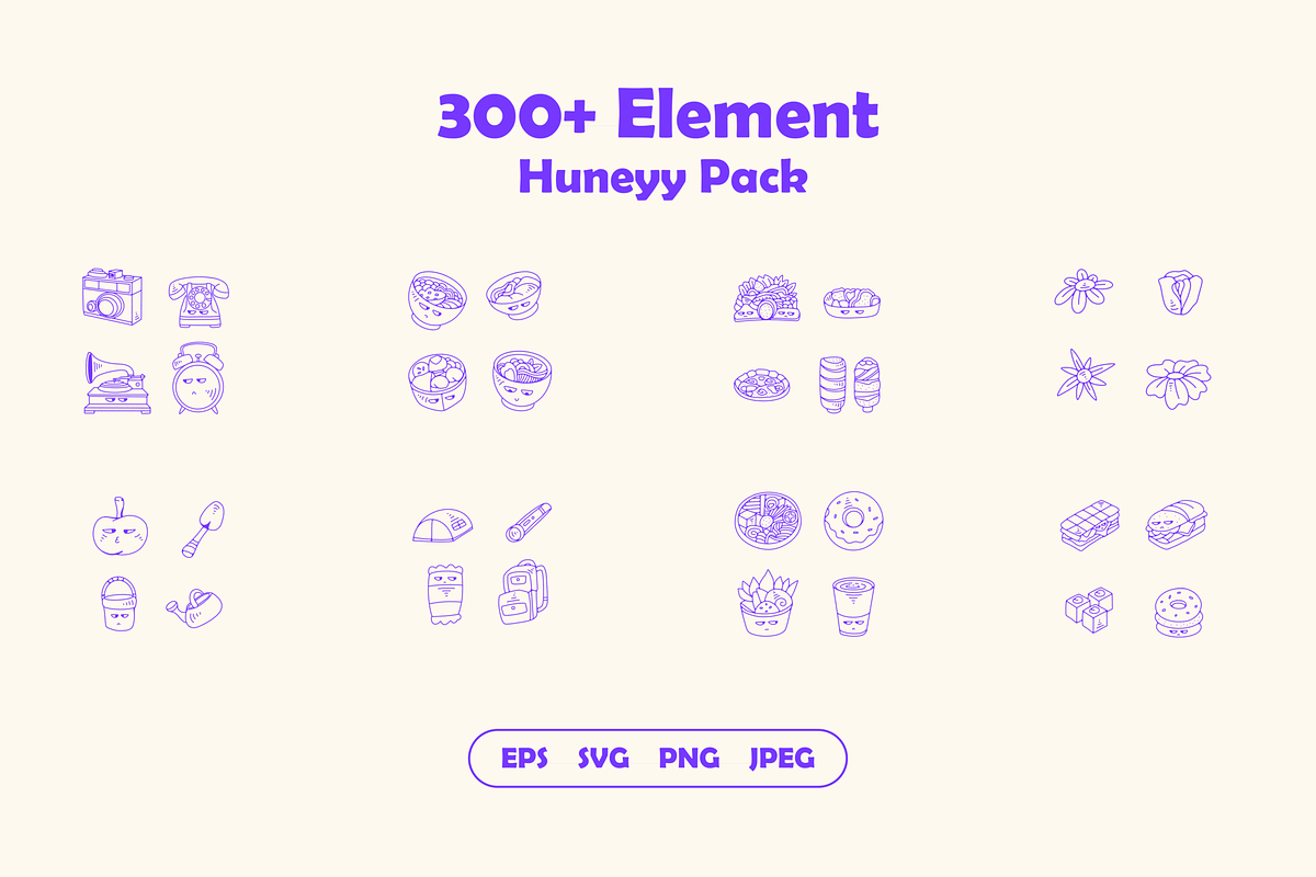 300+ Element Huneyy Pack, an Object Illustration by HunEyy (Photo 7 of 11)
