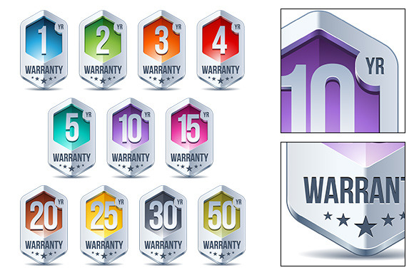 Warranty Seal Hexagon Chrome Badge